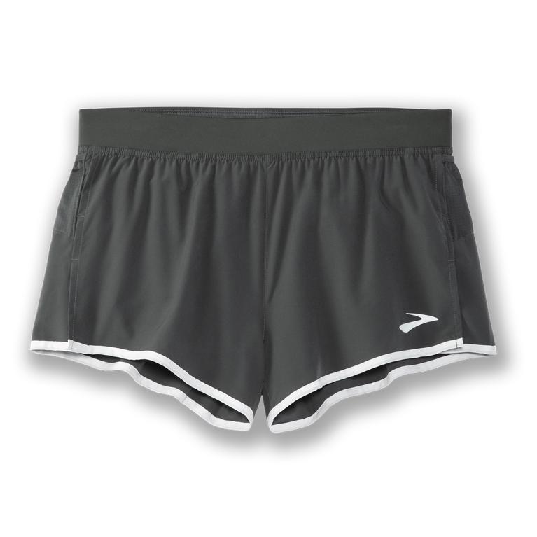 Brooks Sherpa 3 Split Running Shorts - Men's - Dark Oyster/Icy Grey (50294-UYRX)